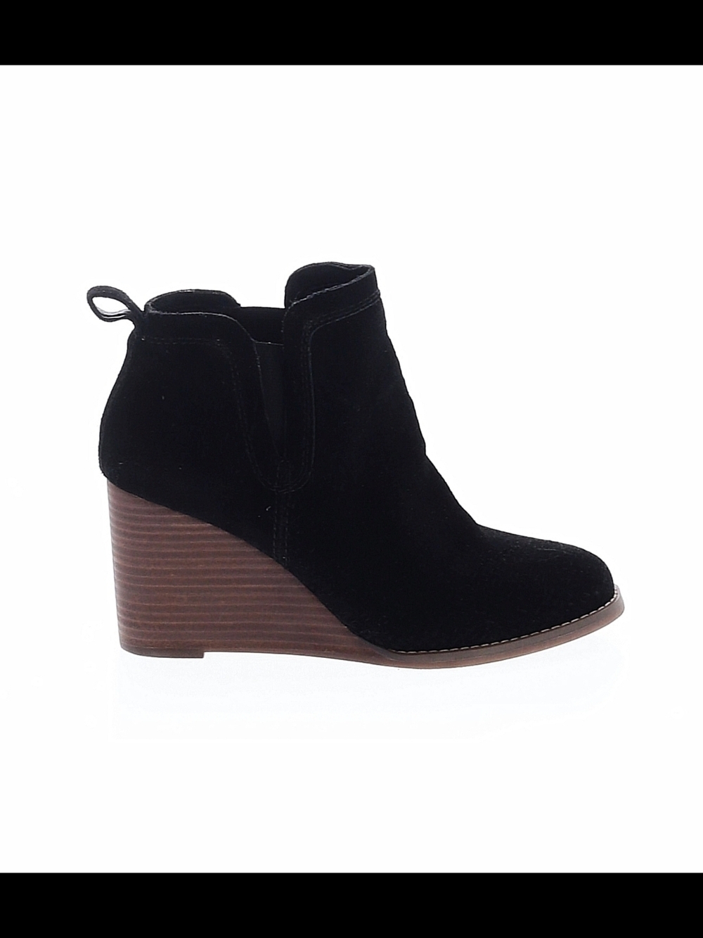 Crown Vintage Black Suede Wedge Ankle Booties